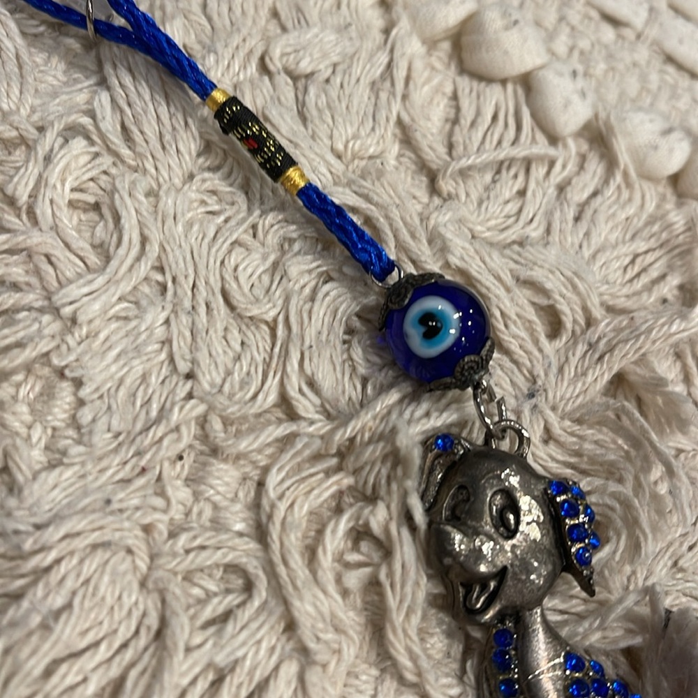 Evil eye dog beaded Fringe  charm - Picture 4 of 4